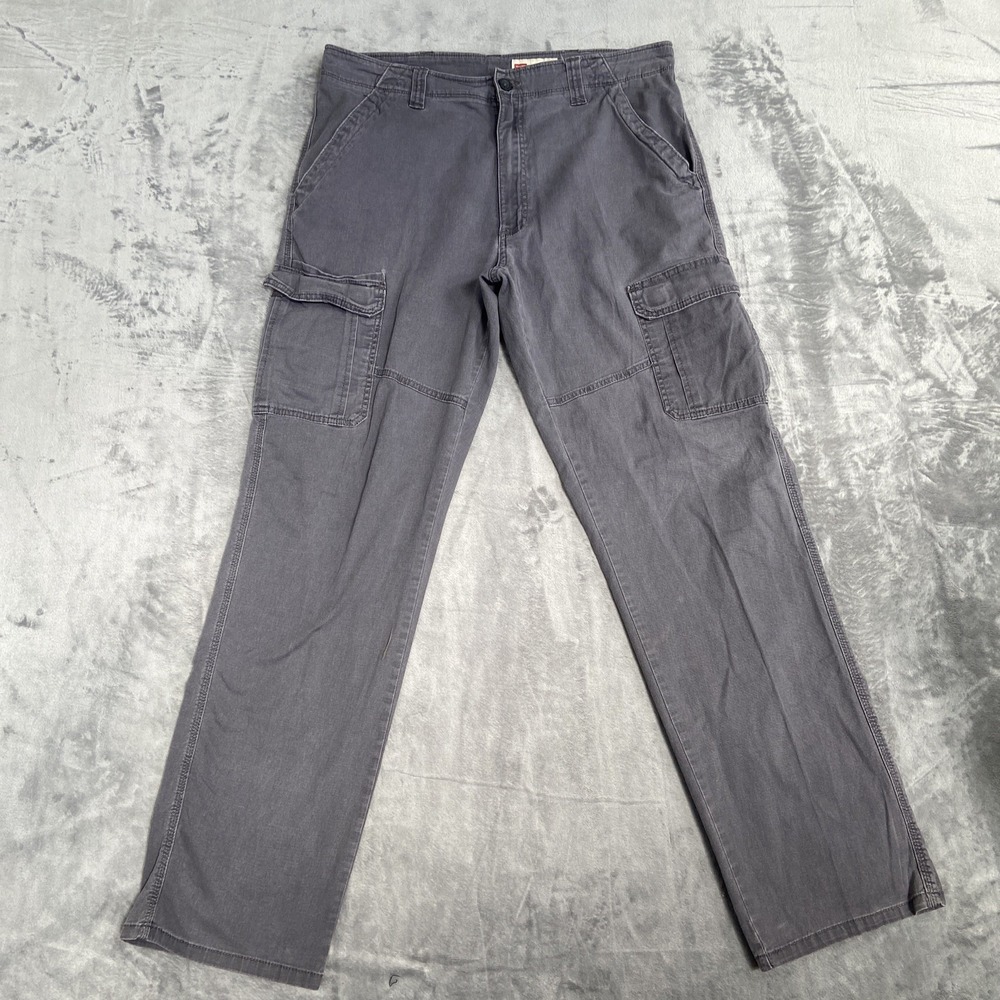 Wrangler Relaxed Fit Cargo Pants Men's Size 34x34 Gray Work Pants